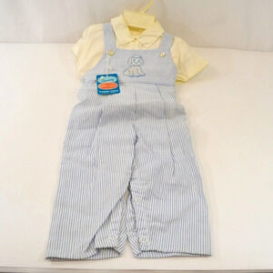 Vintage Boys Overalls Shirt Outfit  18 Month Charming Fashions Montreal
